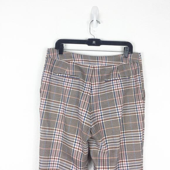 Anthropologie Malcolm Plaid Tapered Trousers Size 10 High Rise Preppy Minimalist - Picture 12 of 14